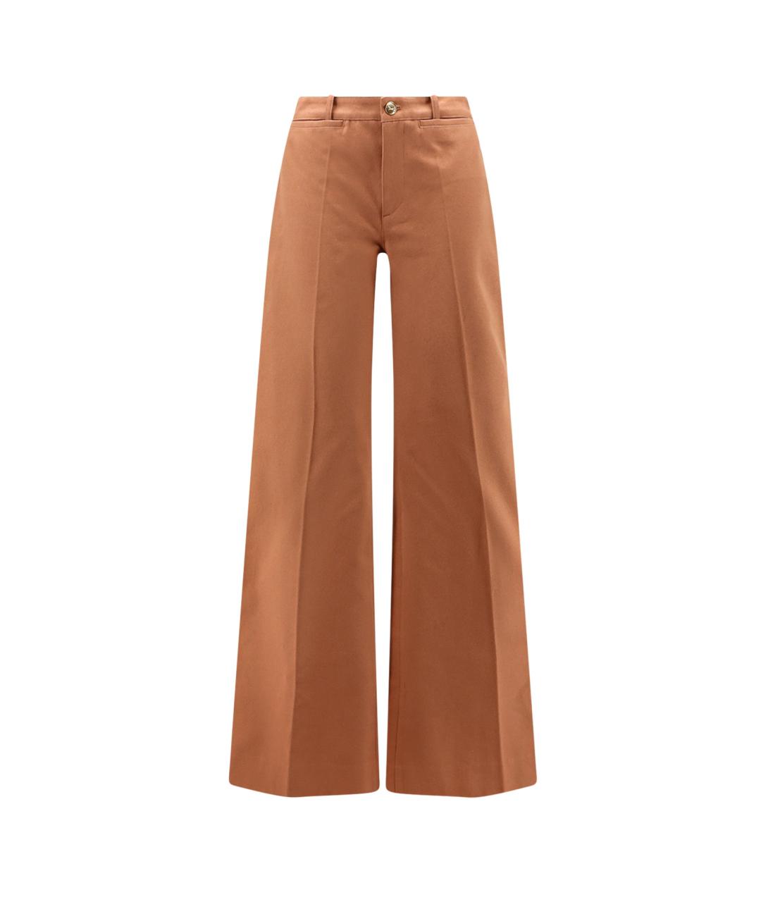CHLOE Оранжевое хлопковые брюки широкие, фото 1