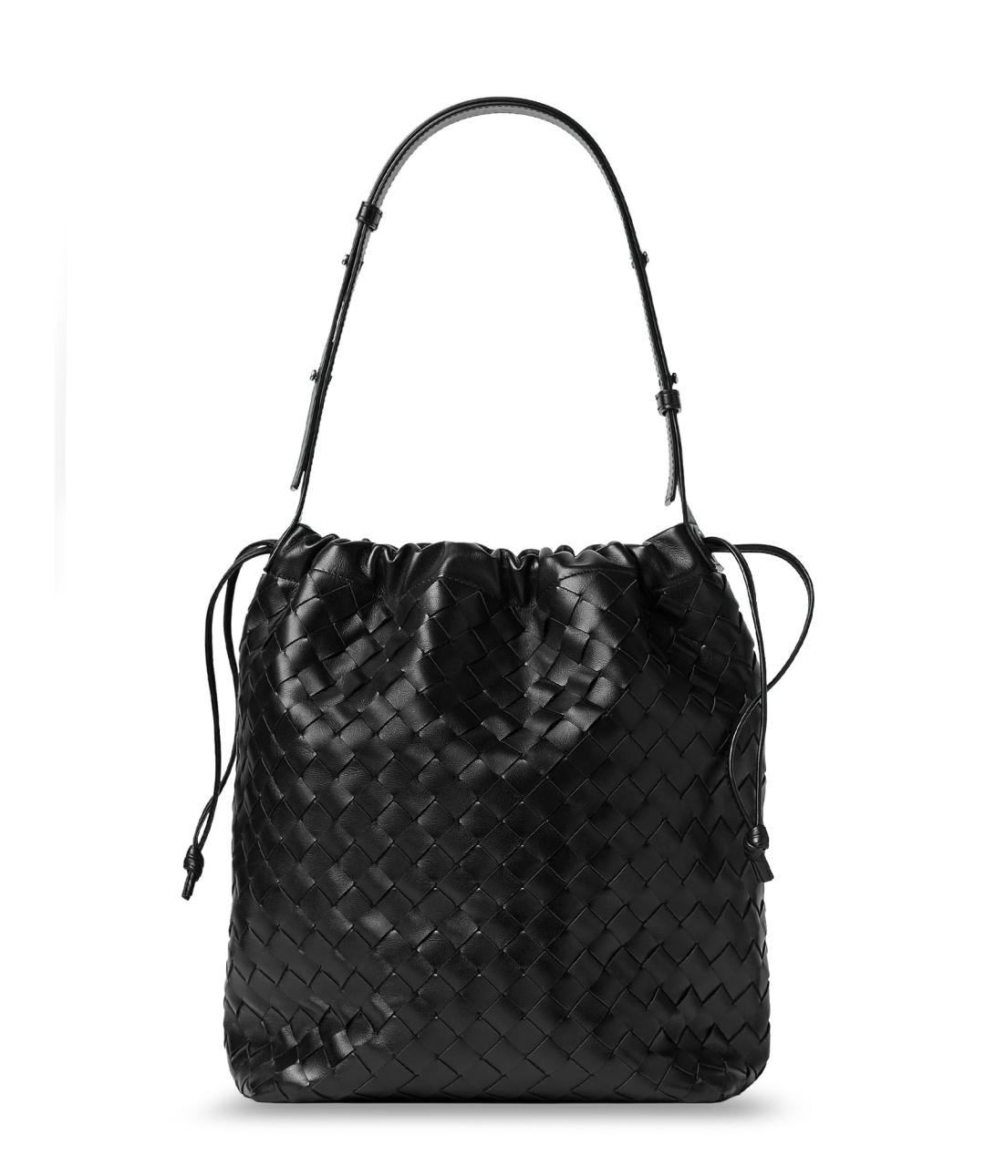 BOTTEGA VENETA Черная кожаная сумка на плечо, фото 2