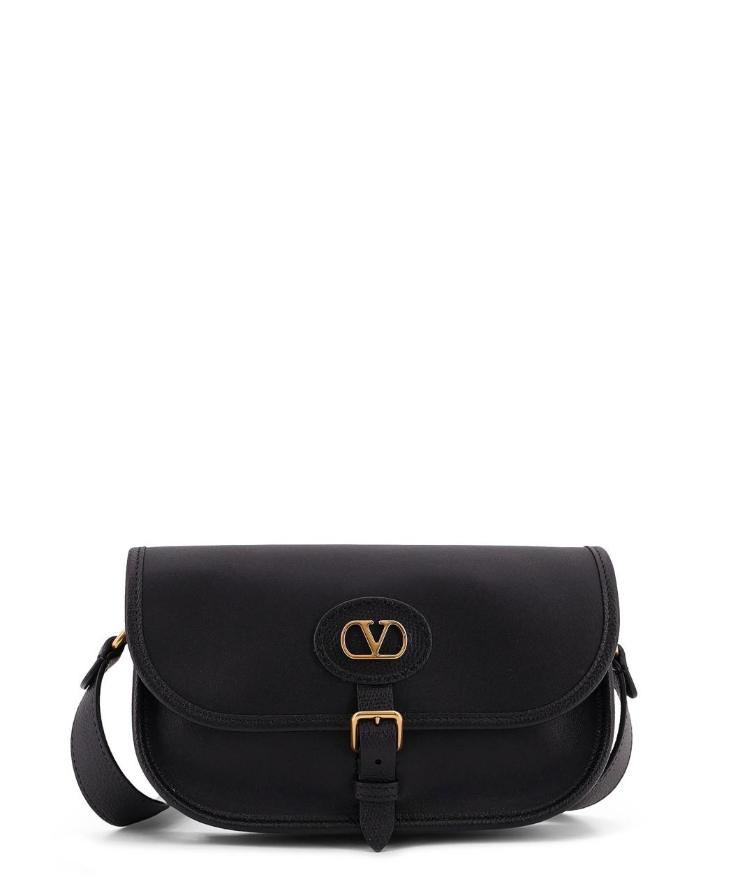 VALENTINO Черная кожаная сумка на плечо, фото 1