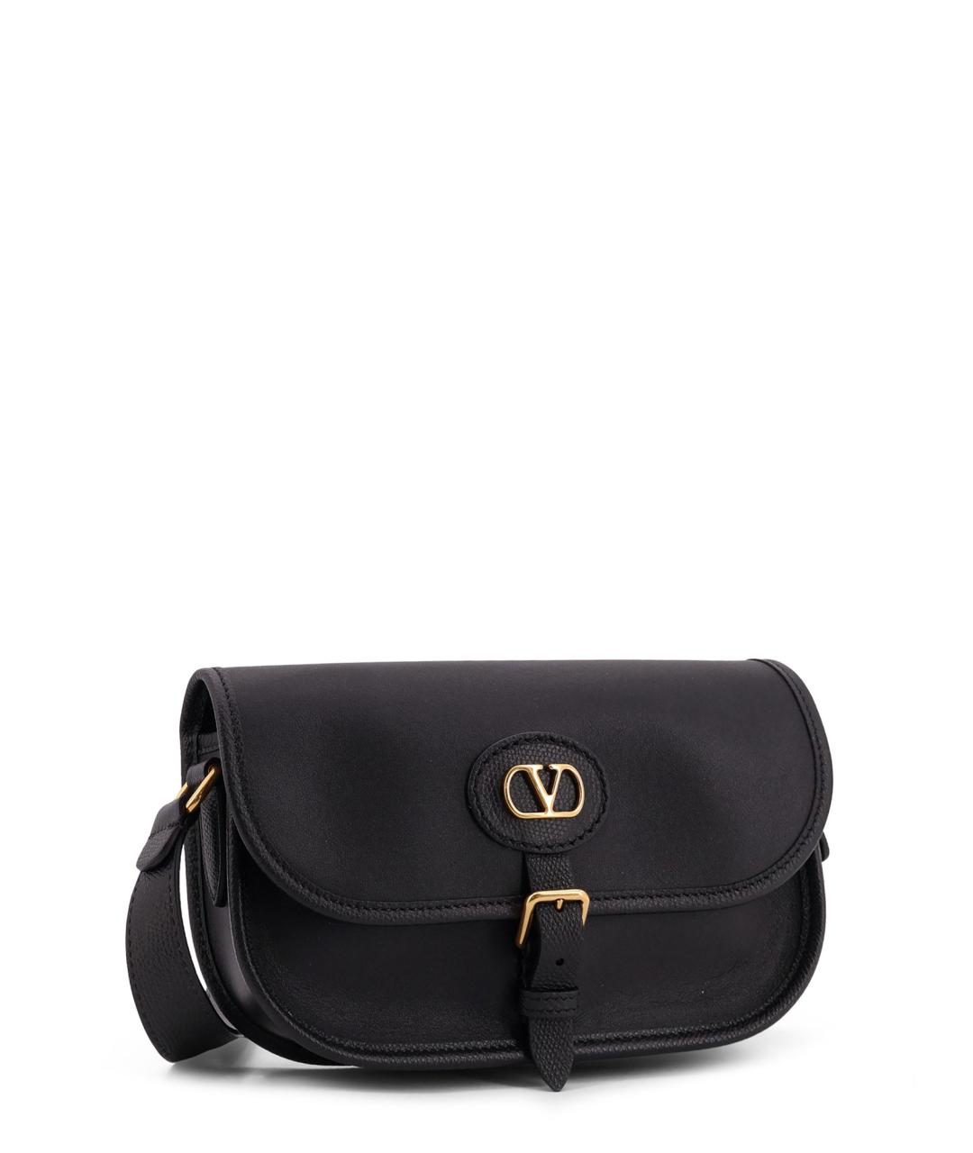 VALENTINO Черная кожаная сумка на плечо, фото 3