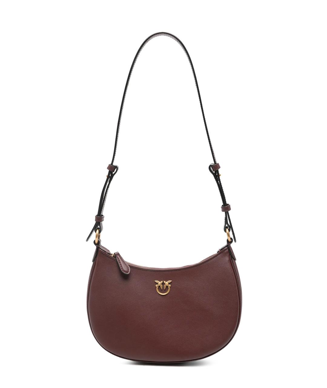 PINKO Бордовая кожаная сумка через плечо, фото 1