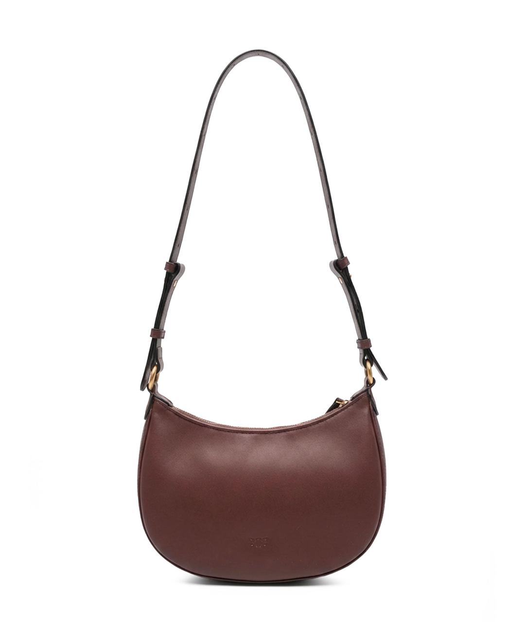 PINKO Бордовая кожаная сумка через плечо, фото 2