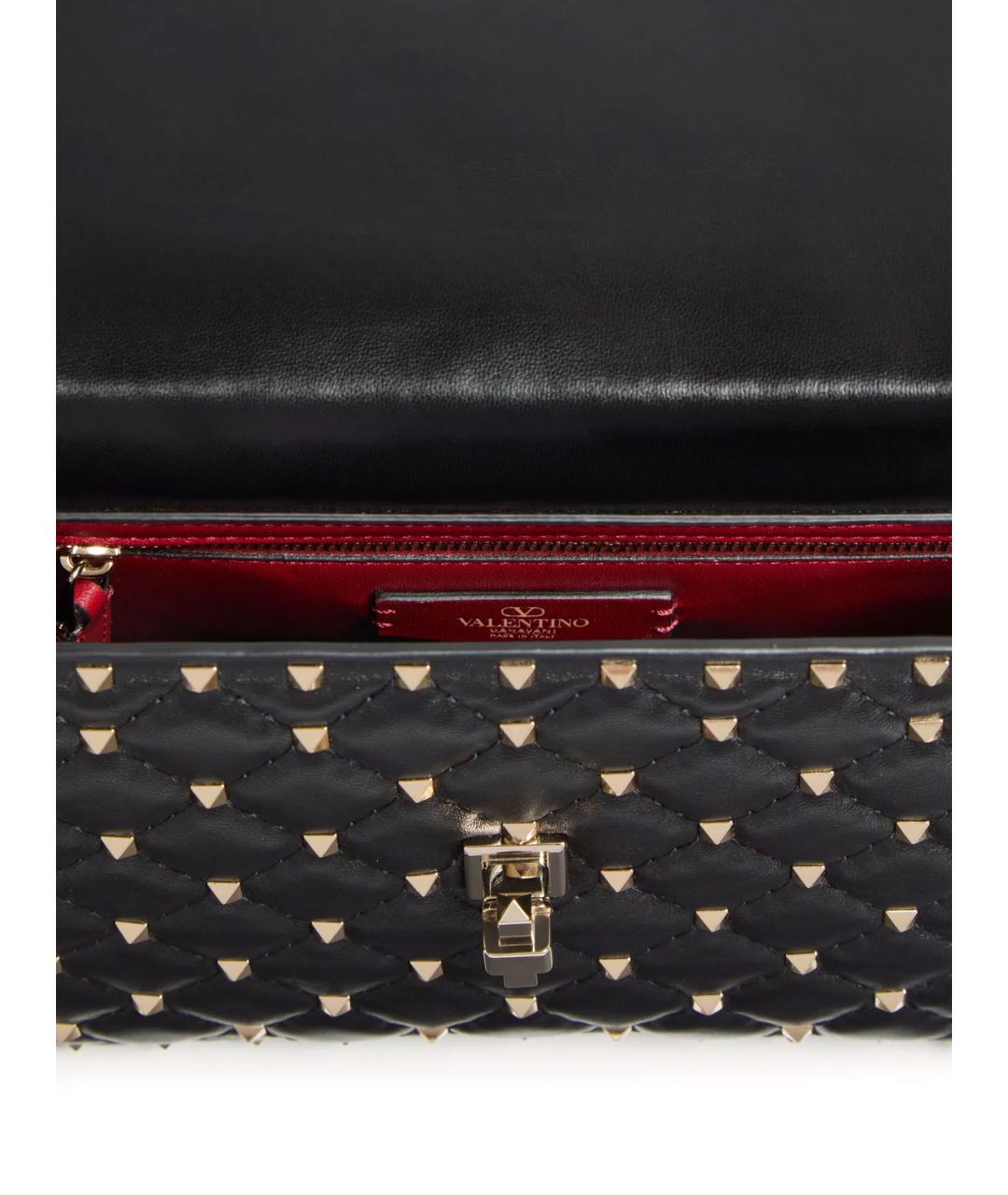 VALENTINO Черная кожаная сумка через плечо, фото 4