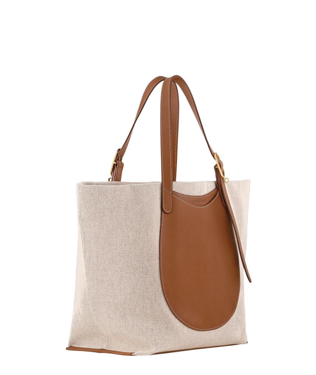 LONGCHAMP Бежевая тканевая сумка тоут, фото 3