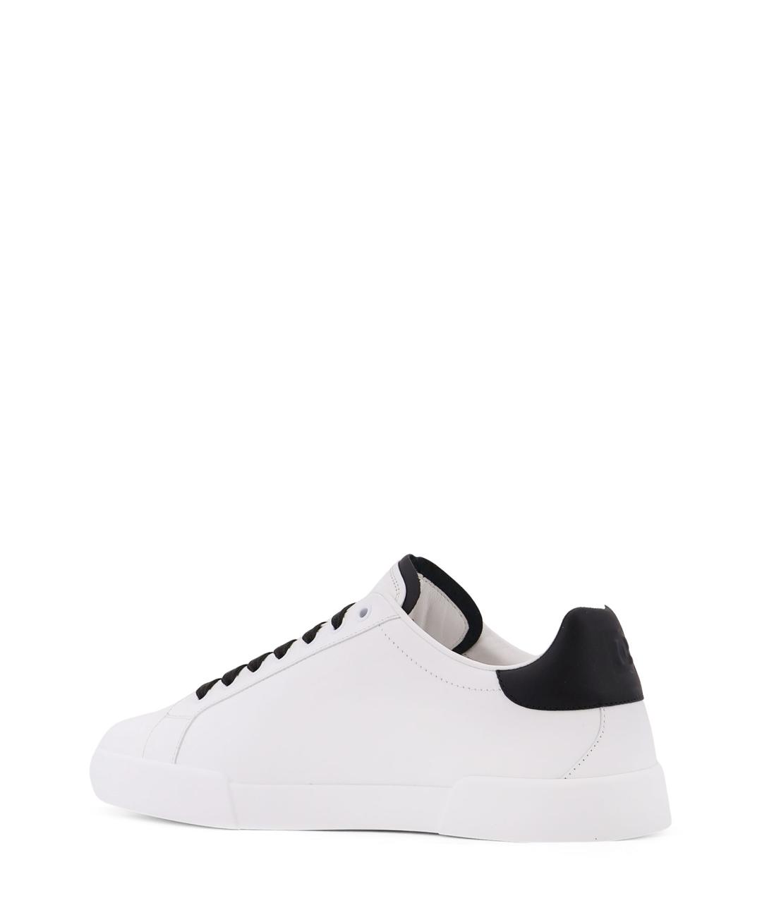 DOLCE&GABBANA Белые кожаные низкие кроссовки / кеды, фото 3