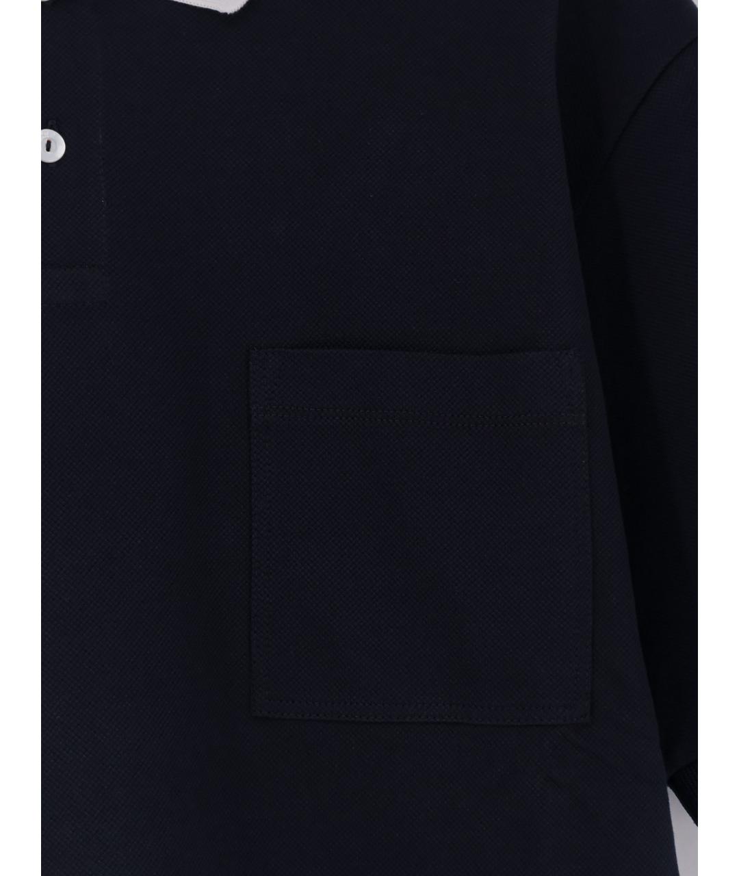 GUCCI Темно-синее хлопковое поло с коротким рукавом, фото 3