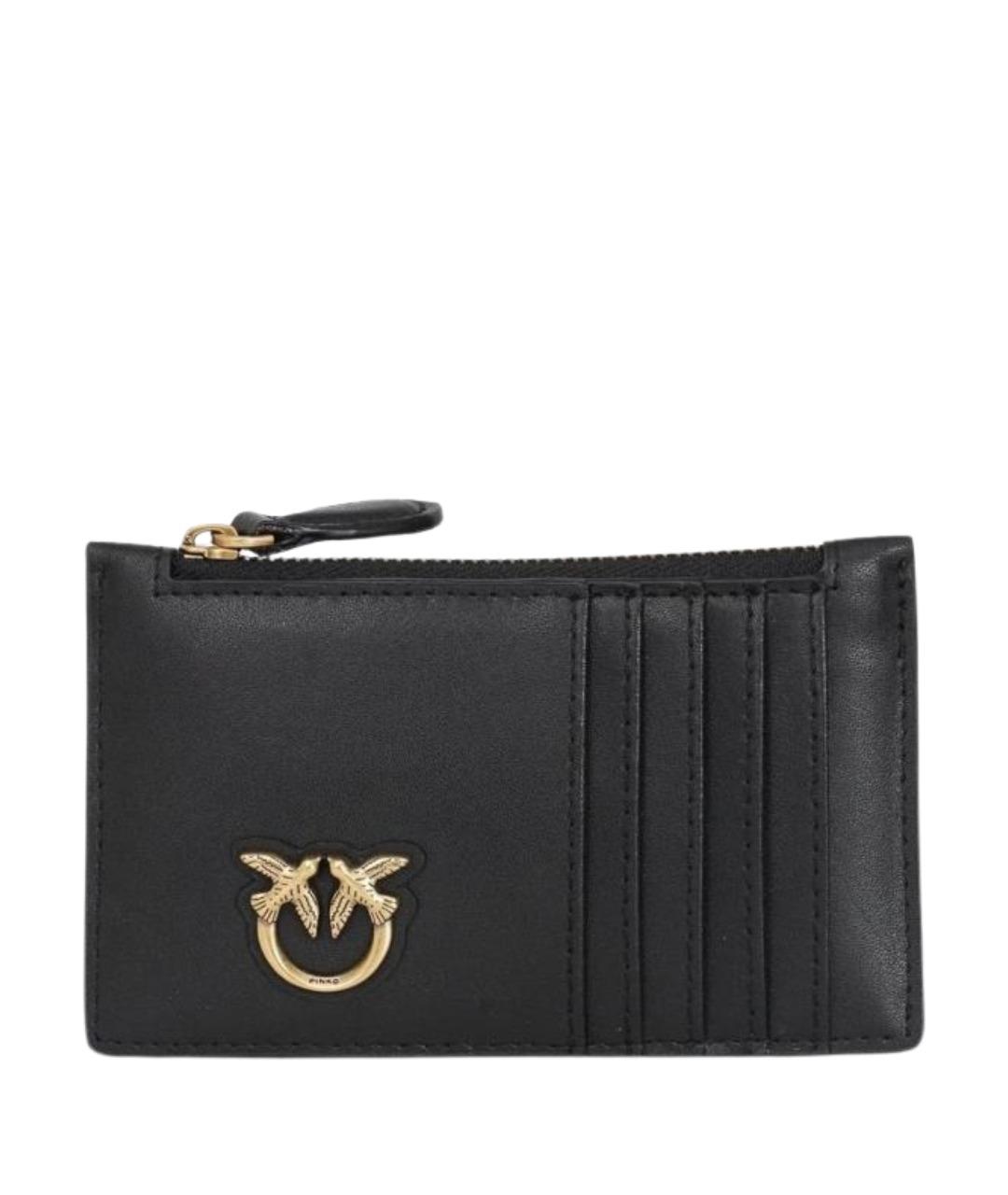 PINKO Черный кожаный кардхолдер, фото 1