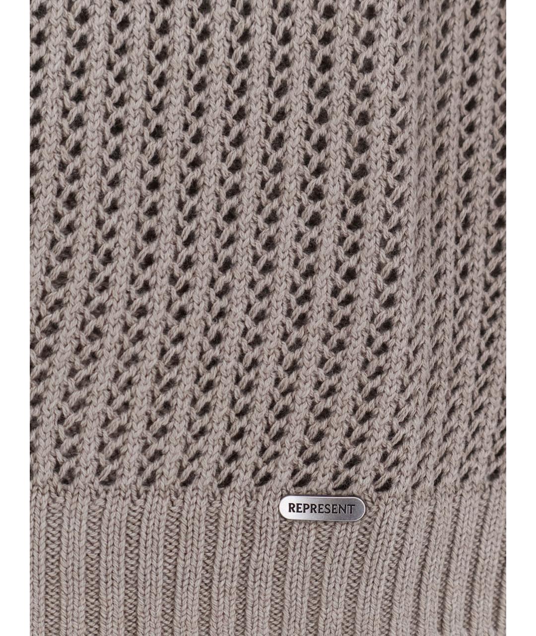 REPRESENT Серое хлопковое поло с коротким рукавом, фото 3