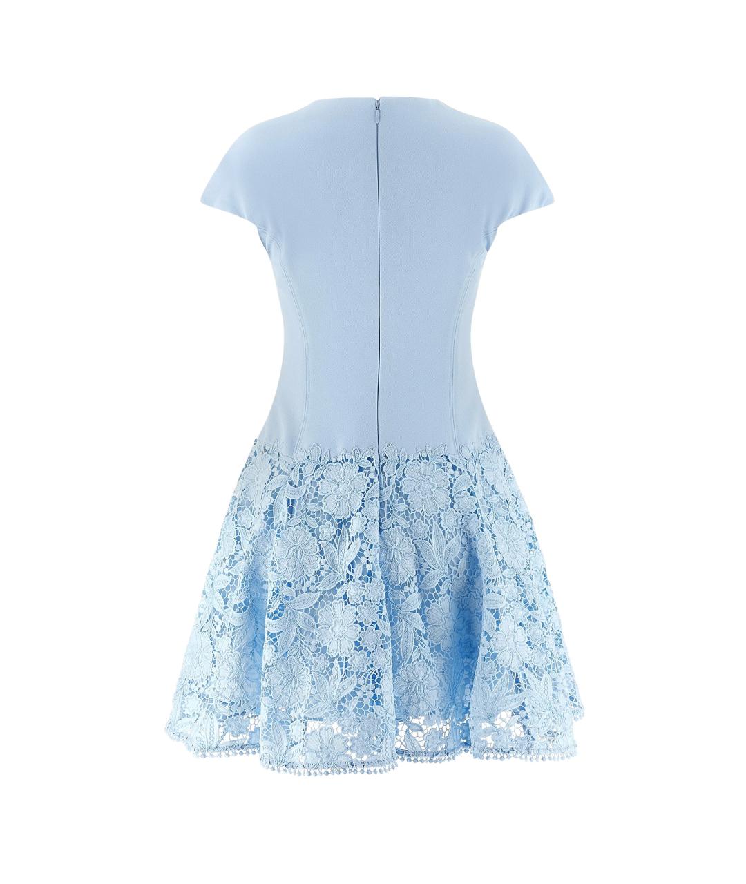 SELF-PORTRAIT Голубое полиэстеровое повседневное платье, фото 2