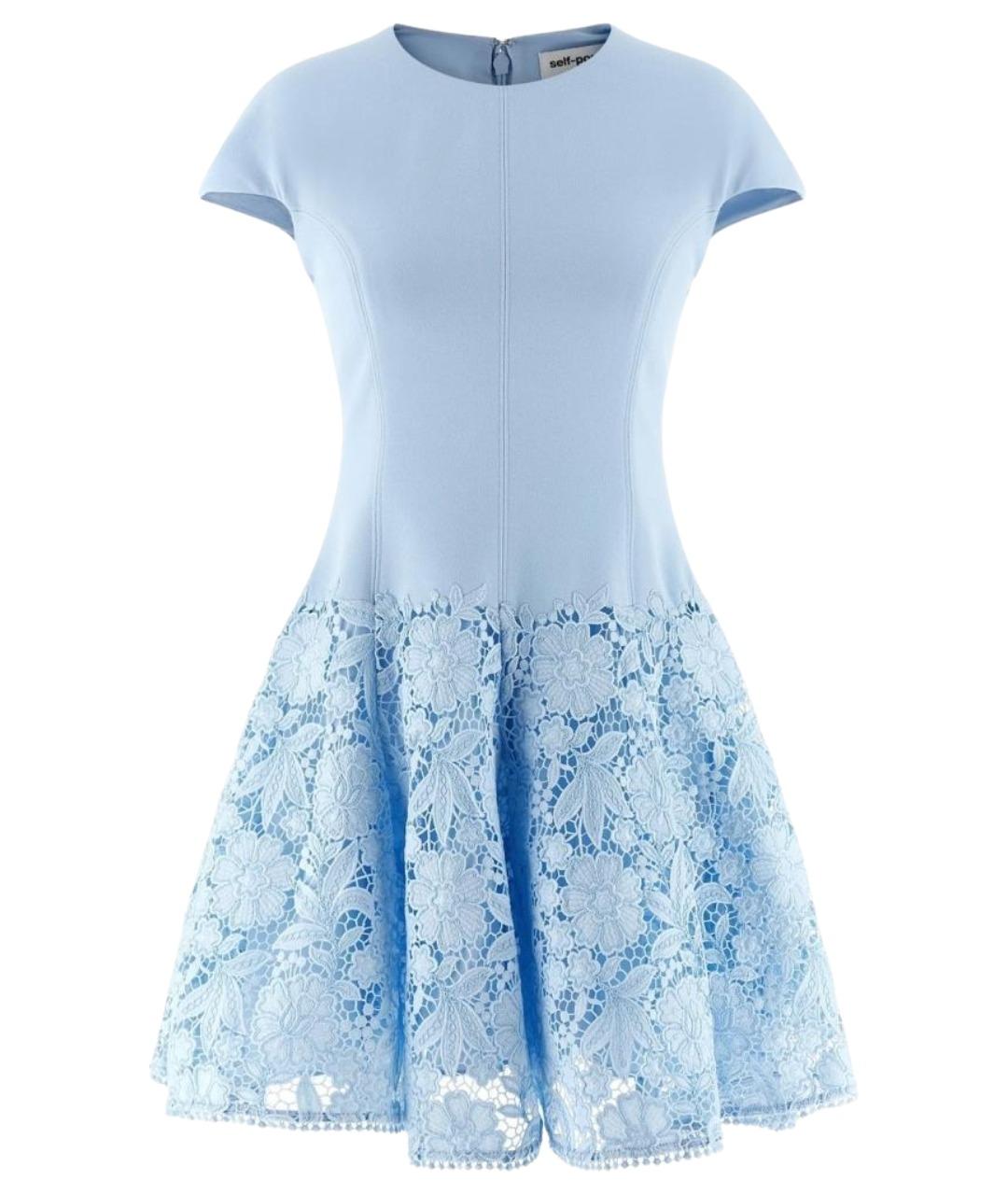 SELF-PORTRAIT Голубое полиэстеровое повседневное платье, фото 1