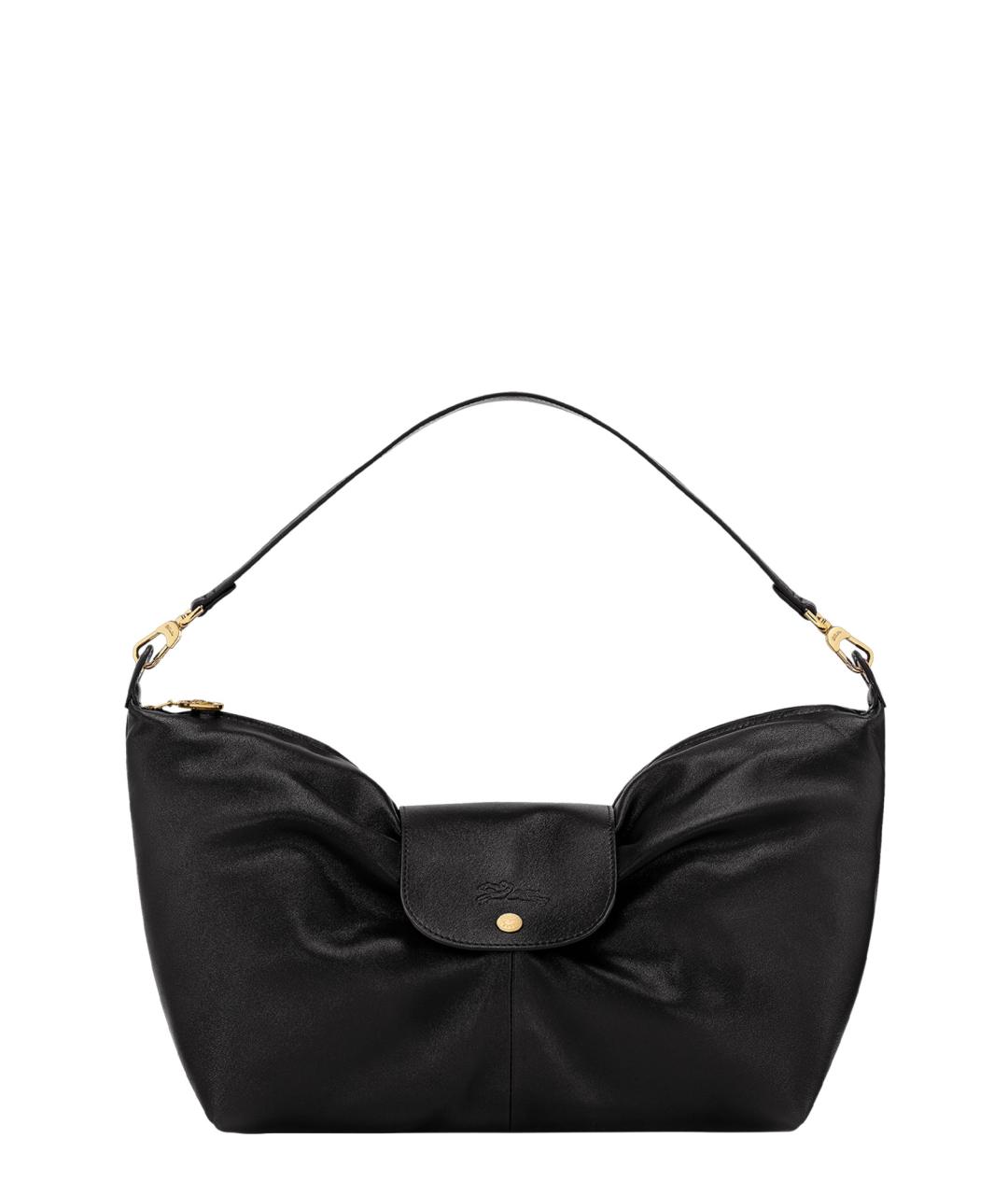 LONGCHAMP Черная кожаная сумка через плечо, фото 1