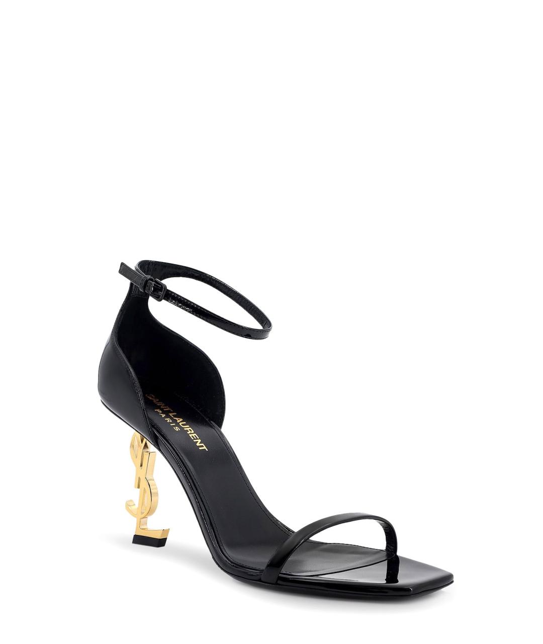 SAINT LAURENT Черные кожаные босоножки, фото 2