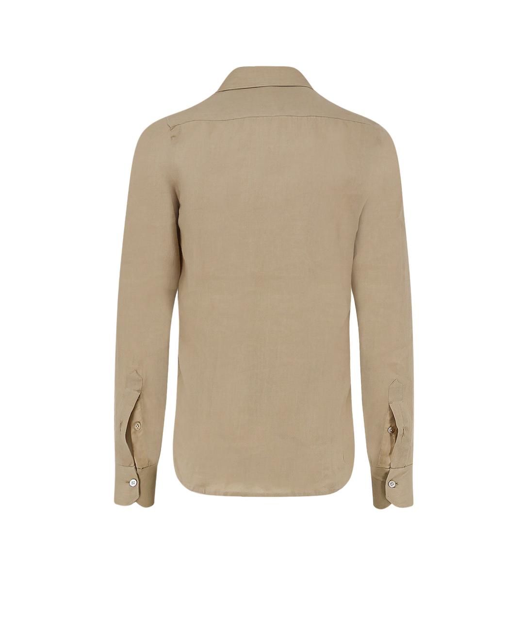 KITON Бежевая льняная кэжуал рубашка, фото 2