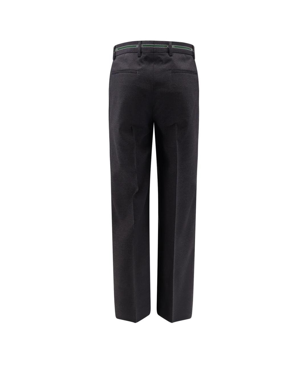 GUCCI Антрацитовые шерстяные повседневные брюки, фото 2