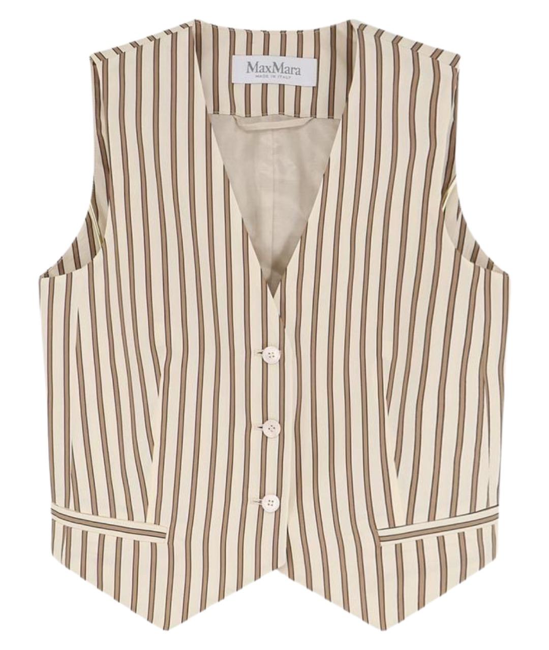 MAX MARA Бежевый хлопковый жилет, фото 1