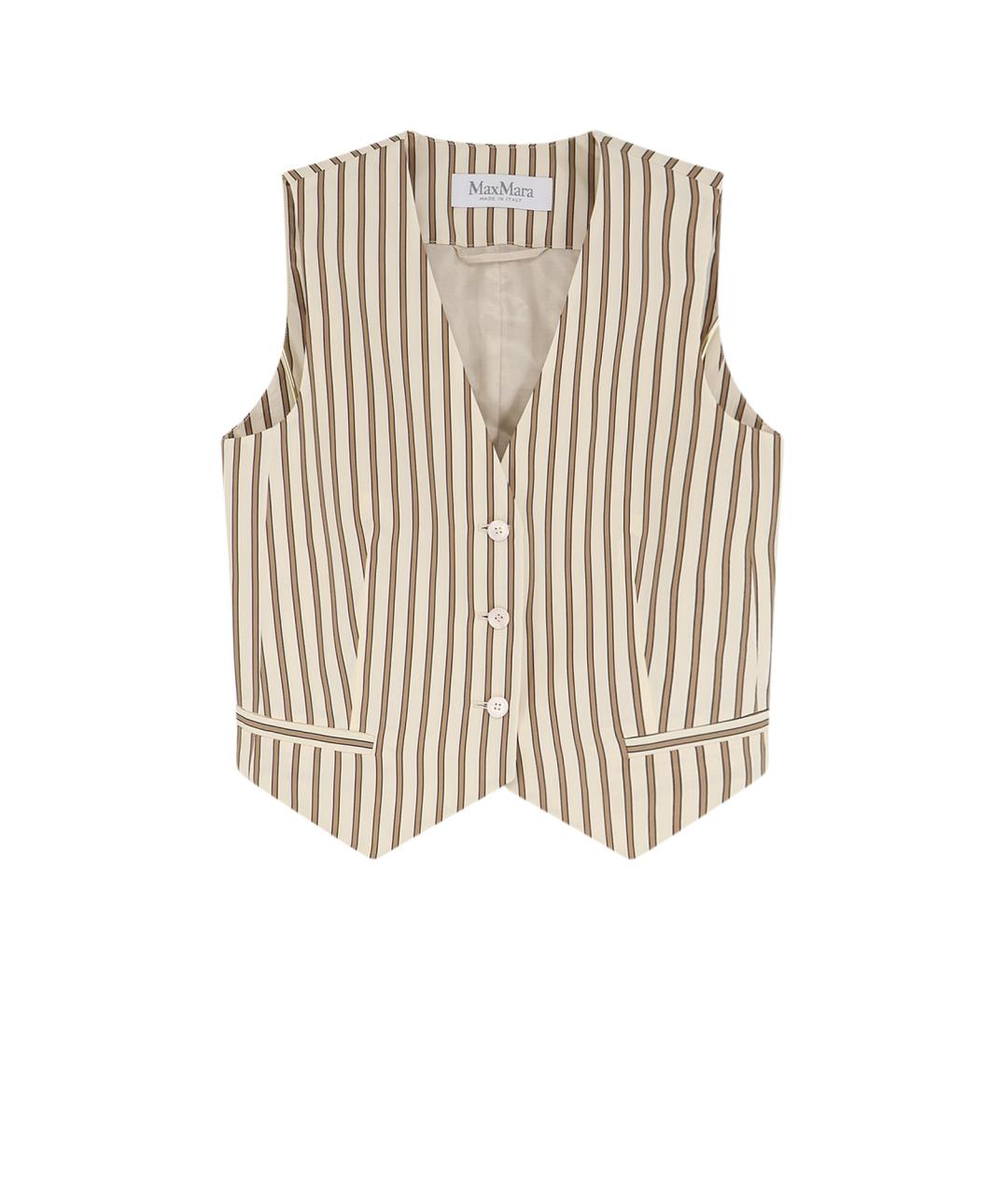 MAX MARA Бежевый хлопковый жилет, фото 4