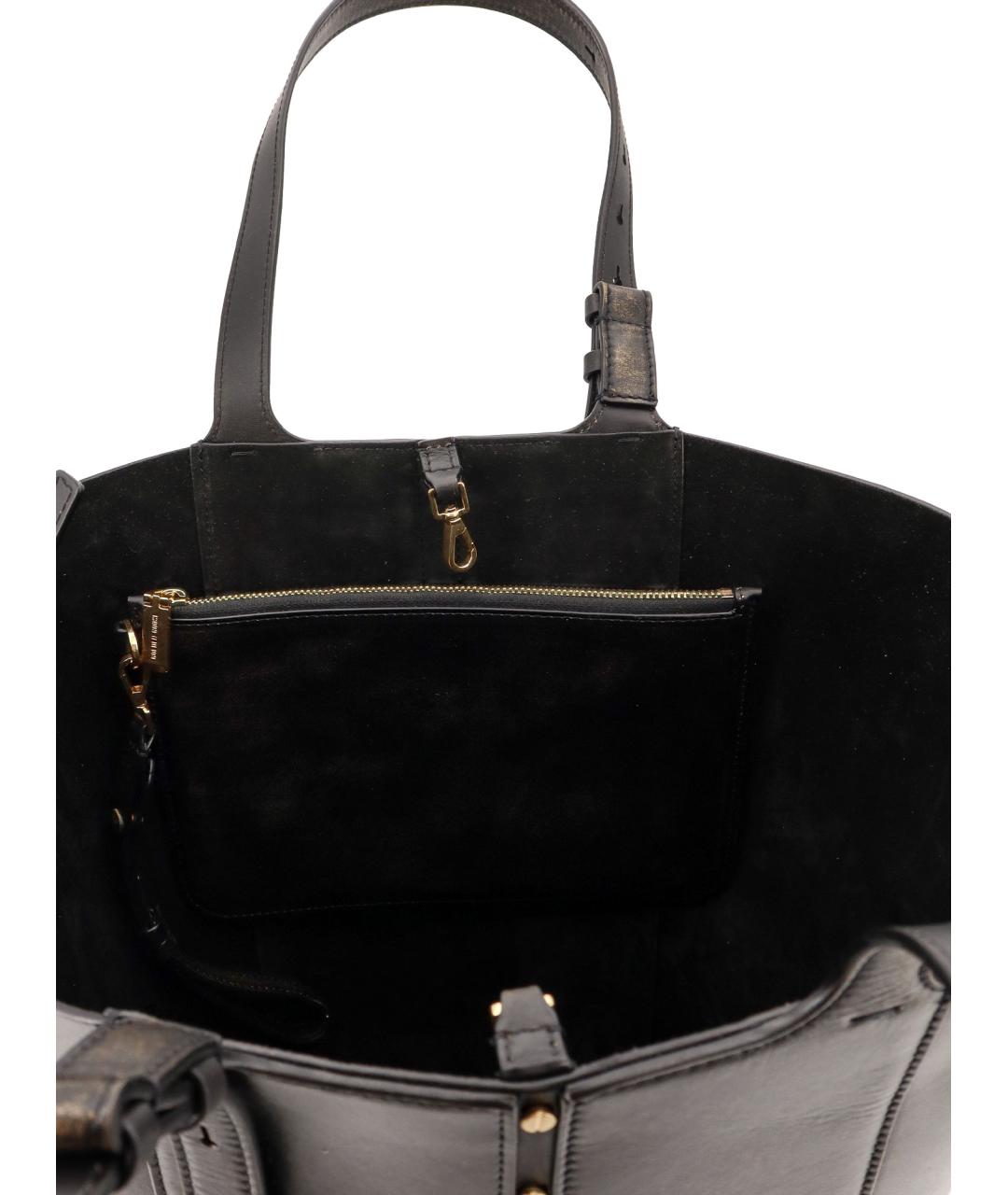 GOLDEN GOOSE DELUXE BRAND Черная кожаная сумка тоут, фото 4