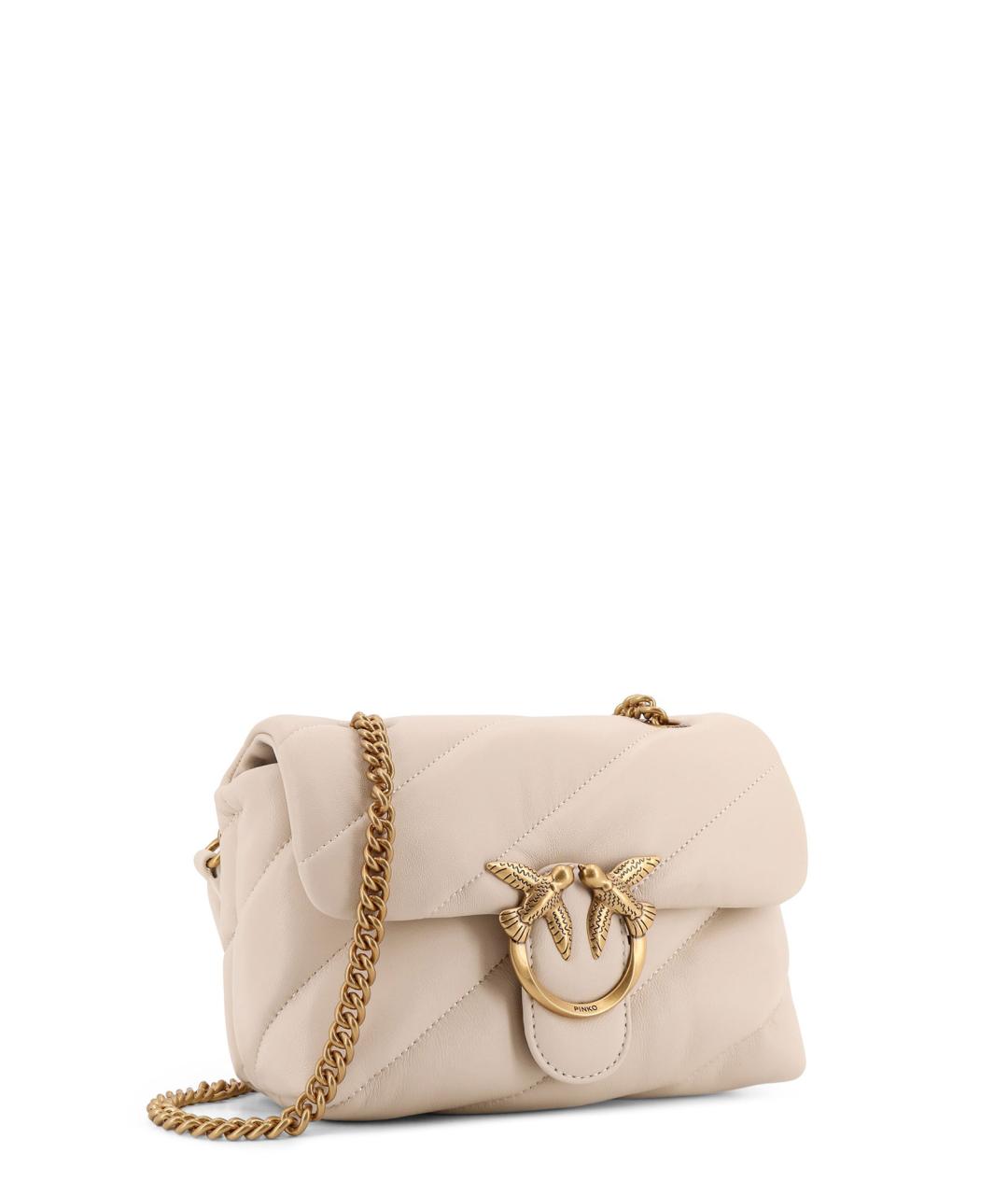 PINKO Белая кожаная сумка через плечо, фото 3