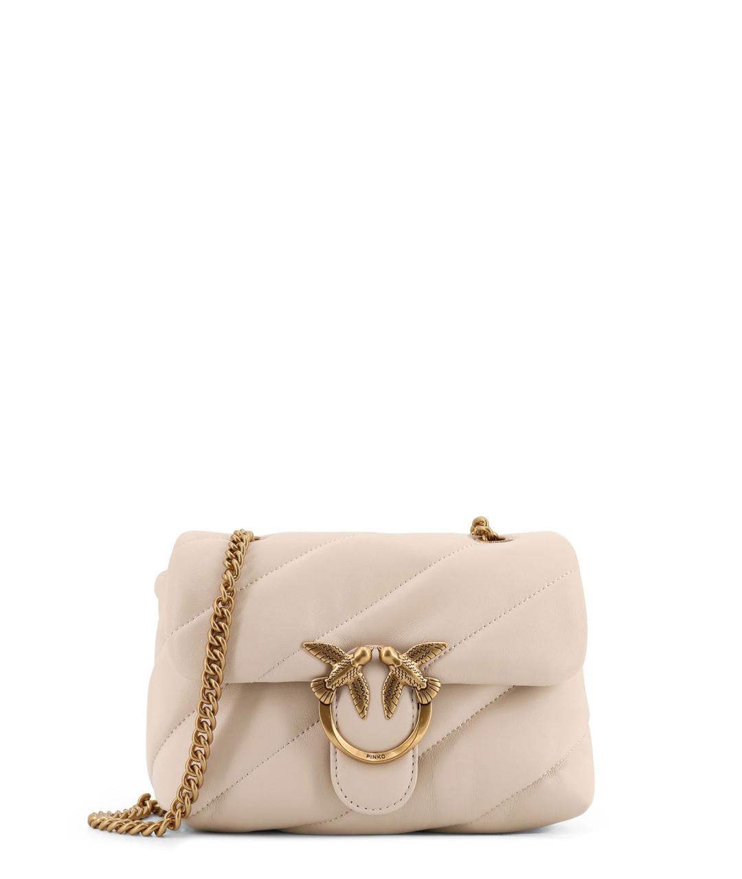 PINKO Белая кожаная сумка через плечо, фото 1