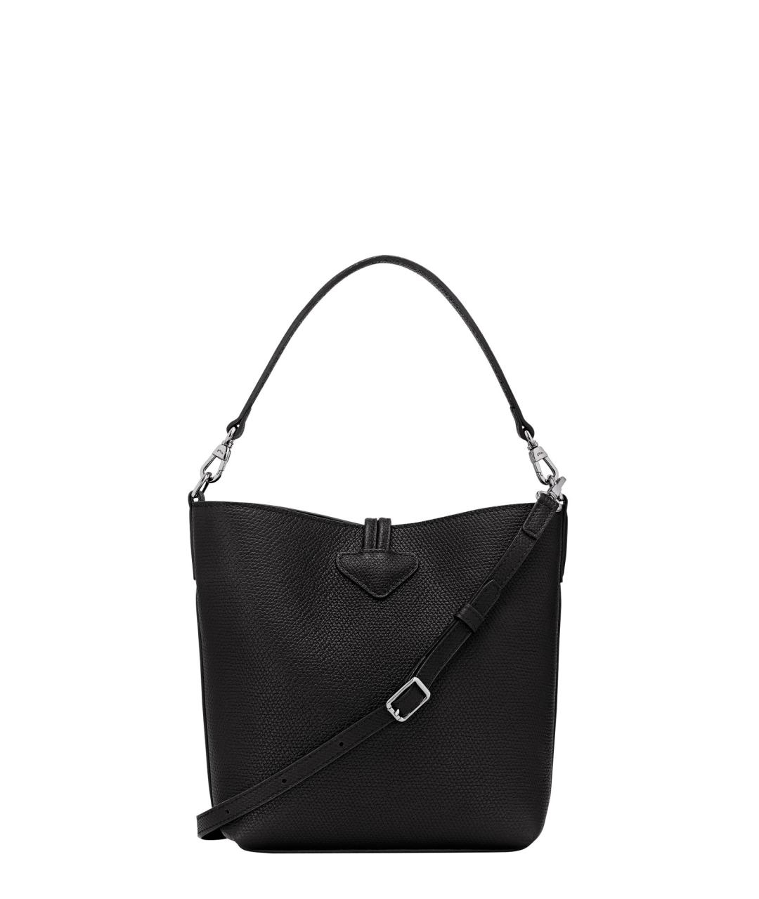 LONGCHAMP Черная кожаная сумка тоут, фото 2