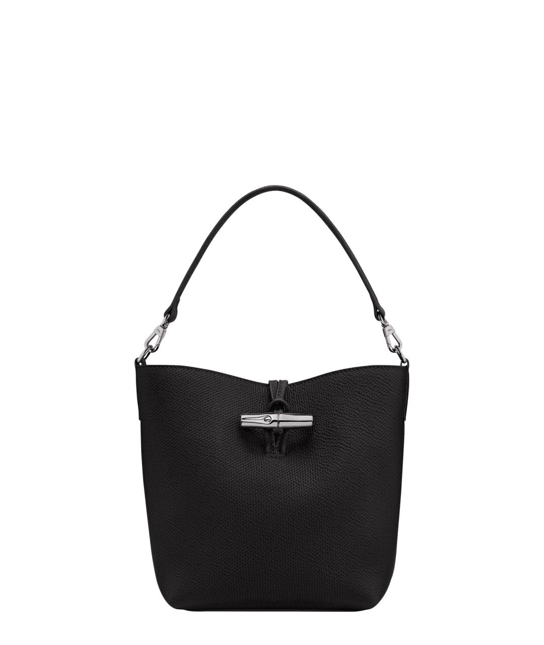 LONGCHAMP Черная кожаная сумка тоут, фото 1