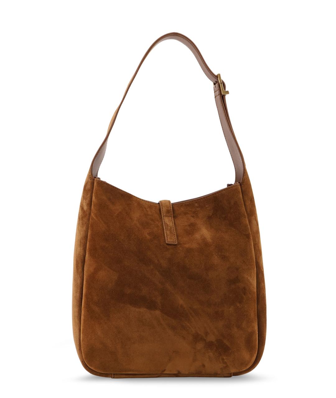 SAINT LAURENT Коричневая замшевая сумка через плечо, фото 2