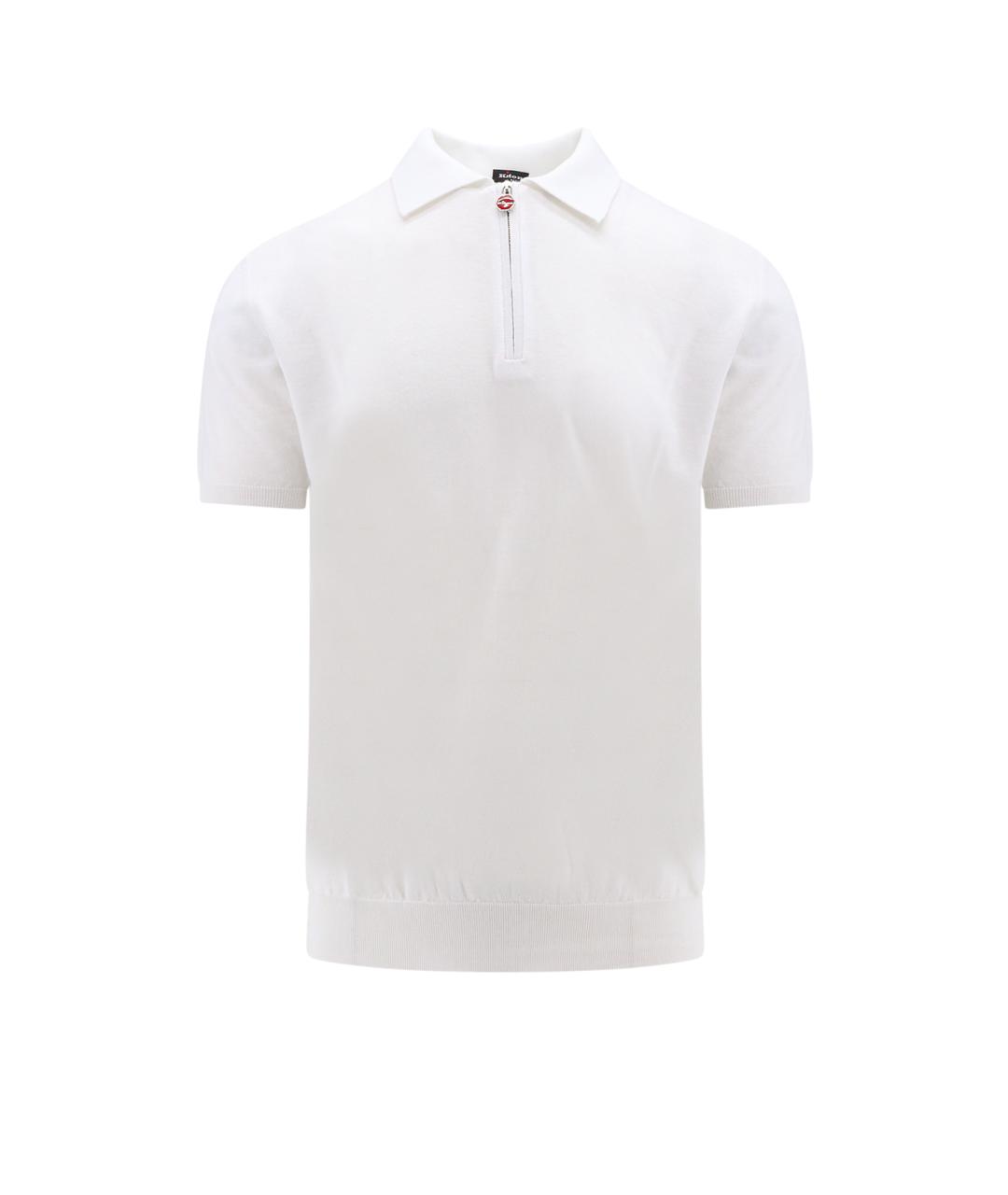 KITON Белое хлопковое поло с коротким рукавом, фото 1