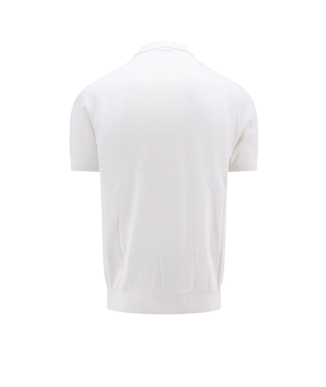 KITON Белое хлопковое поло с коротким рукавом, фото 2