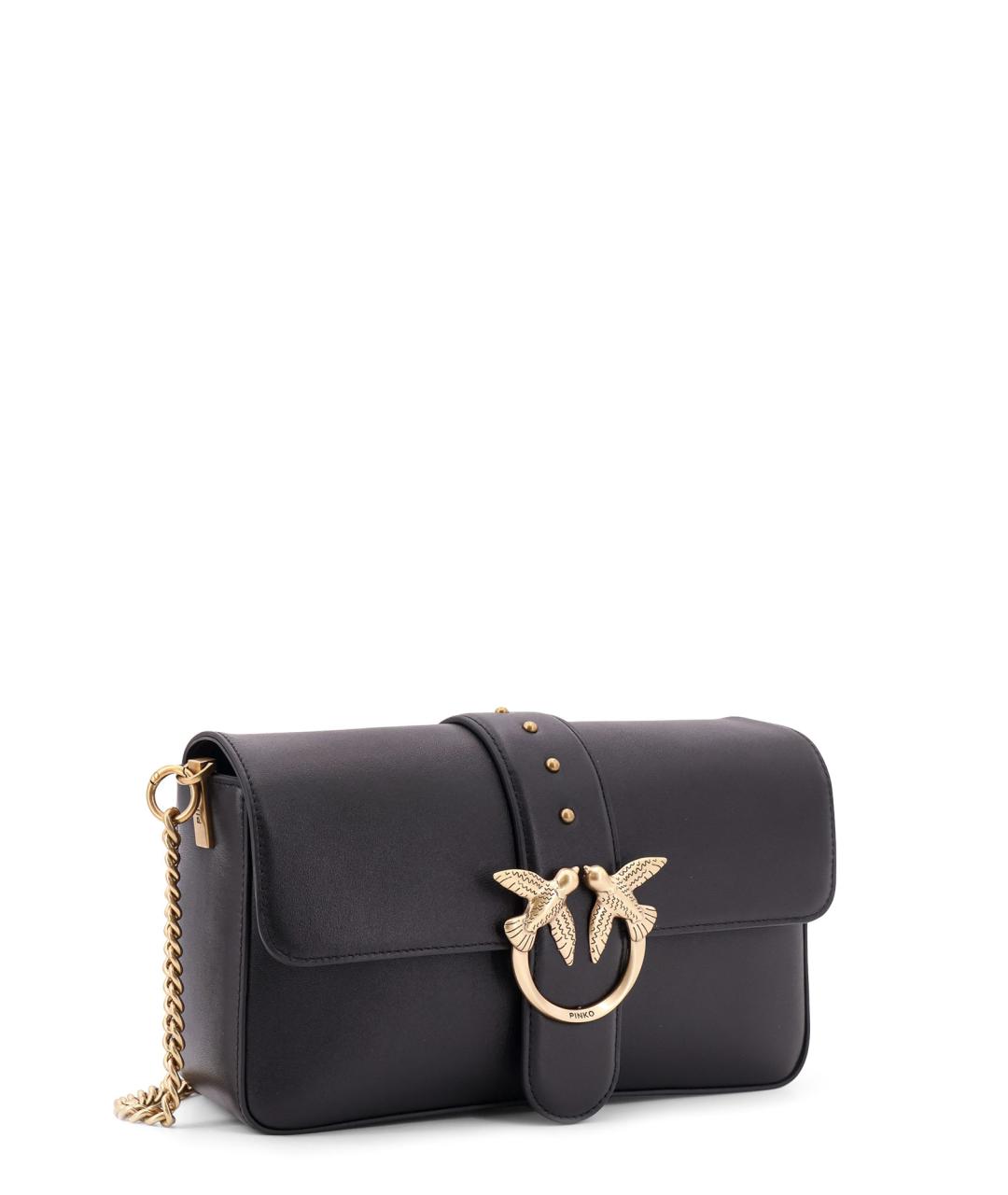 PINKO Черная кожаная сумка через плечо, фото 3