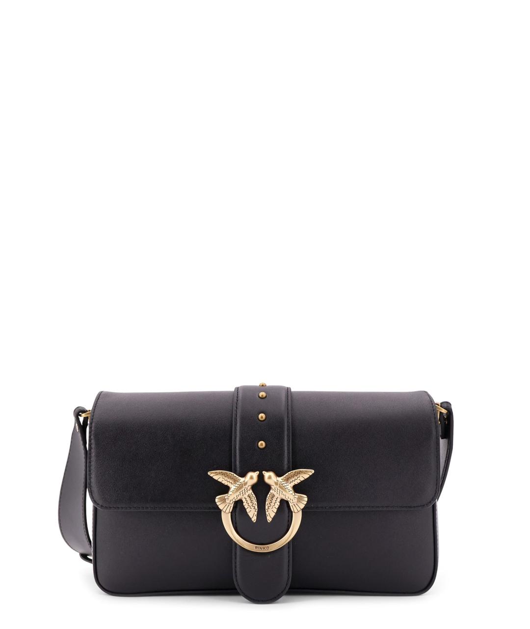 PINKO Черная кожаная сумка через плечо, фото 1