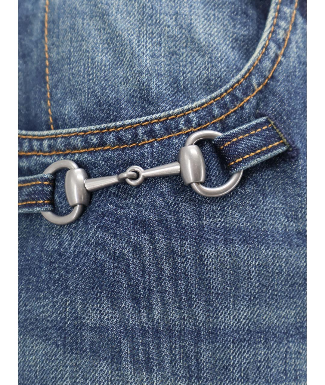 GUCCI Синие хлопковые джинсы клеш, фото 3