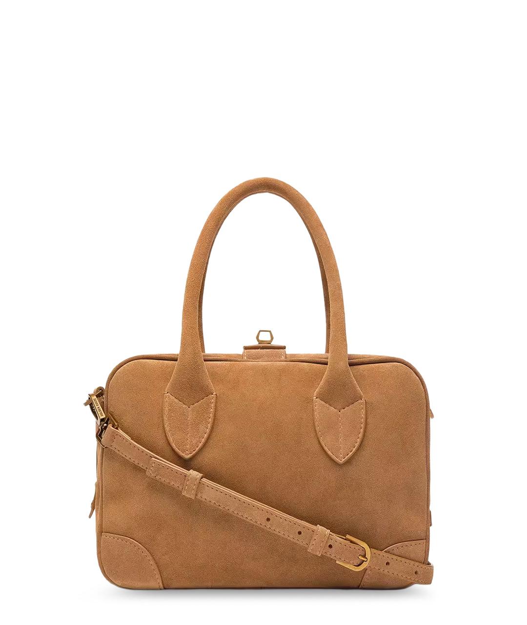 GOLDEN GOOSE DELUXE BRAND Бежевая замшевая сумка тоут, фото 2