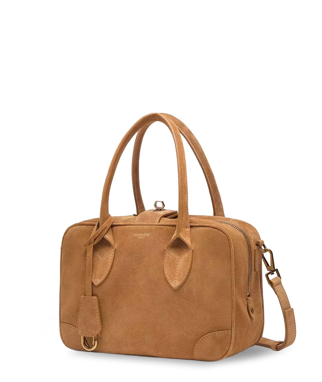 GOLDEN GOOSE DELUXE BRAND Бежевая замшевая сумка тоут, фото 3