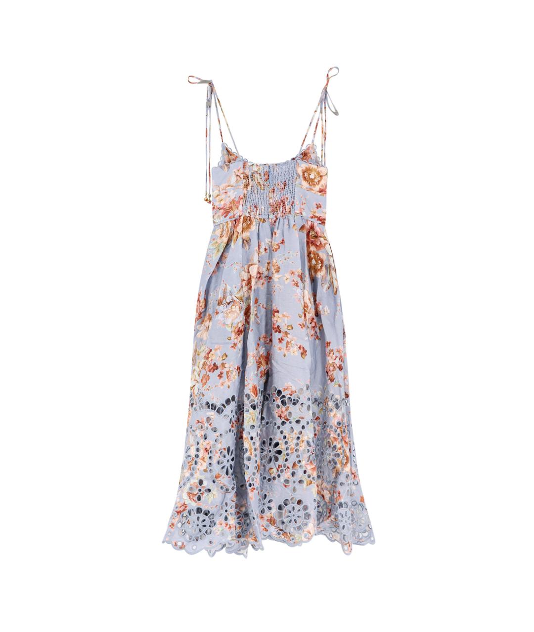 ZIMMERMANN Мульти льняное повседневное платье, фото 2