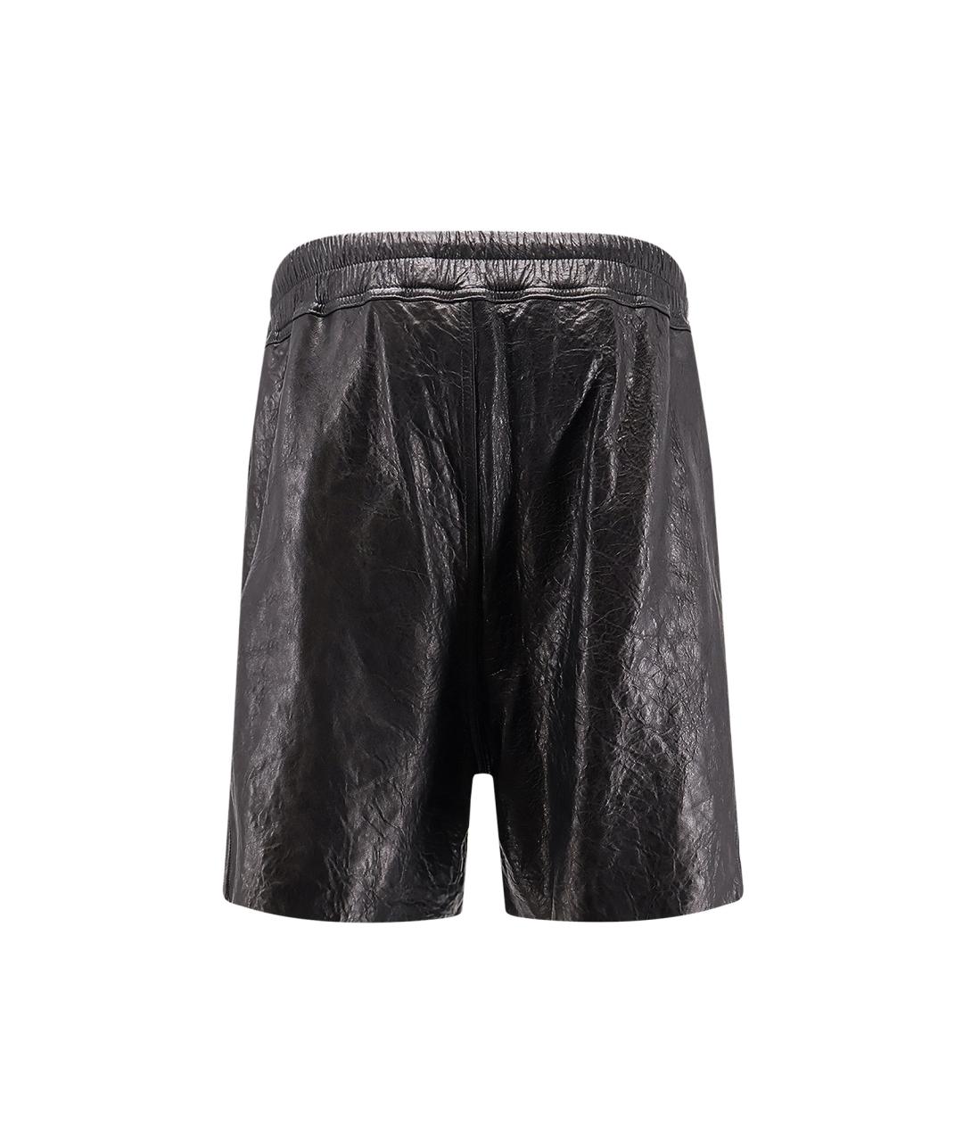 RICK OWENS Черные кожаные шорты, фото 2