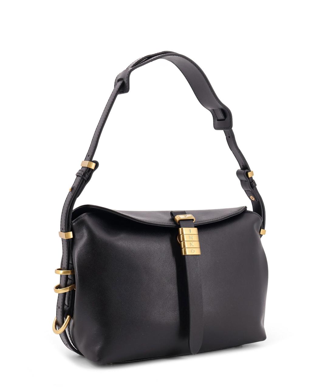 PINKO Черная кожаная сумка через плечо, фото 3