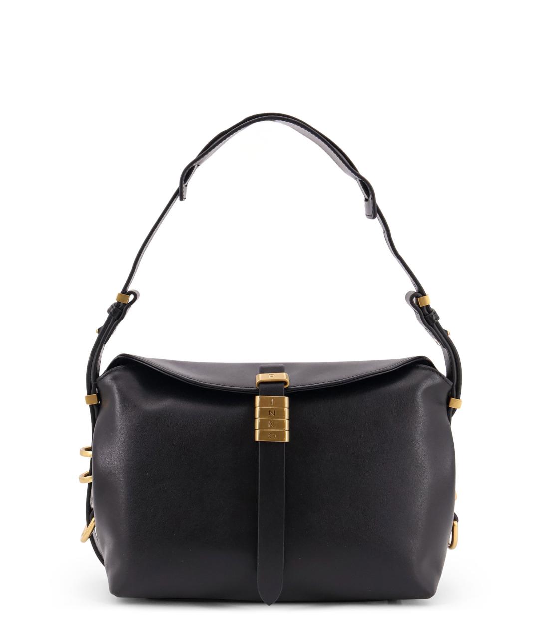 PINKO Черная кожаная сумка через плечо, фото 1