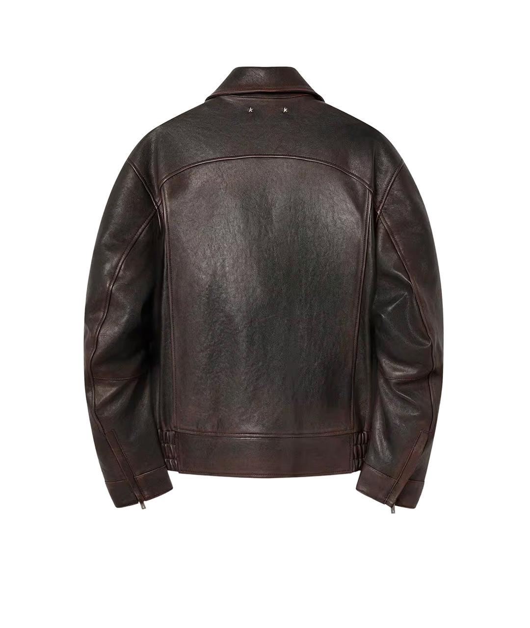 GOLDEN GOOSE DELUXE BRAND Коричневая кожаная куртка, фото 2