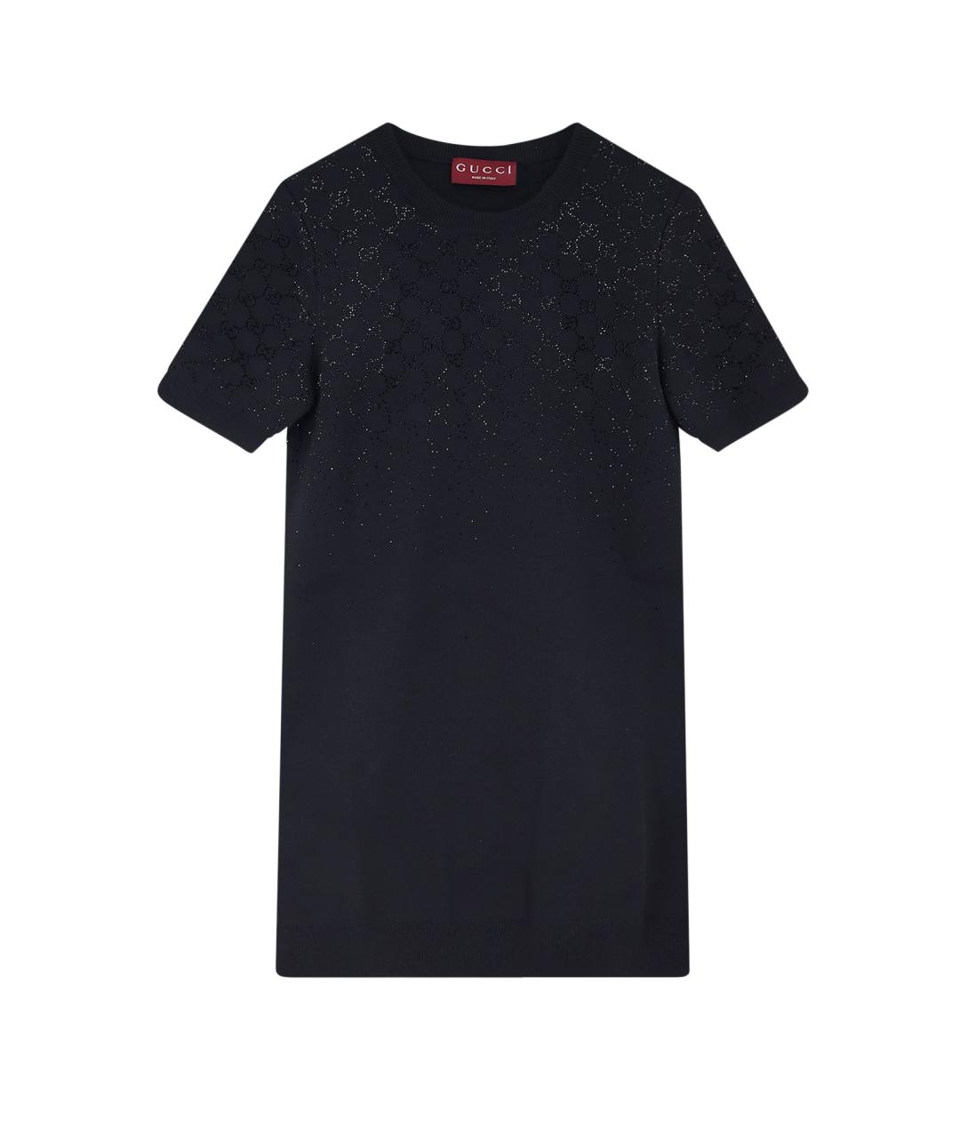 GUCCI Черное шерстяное повседневное платье, фото 1