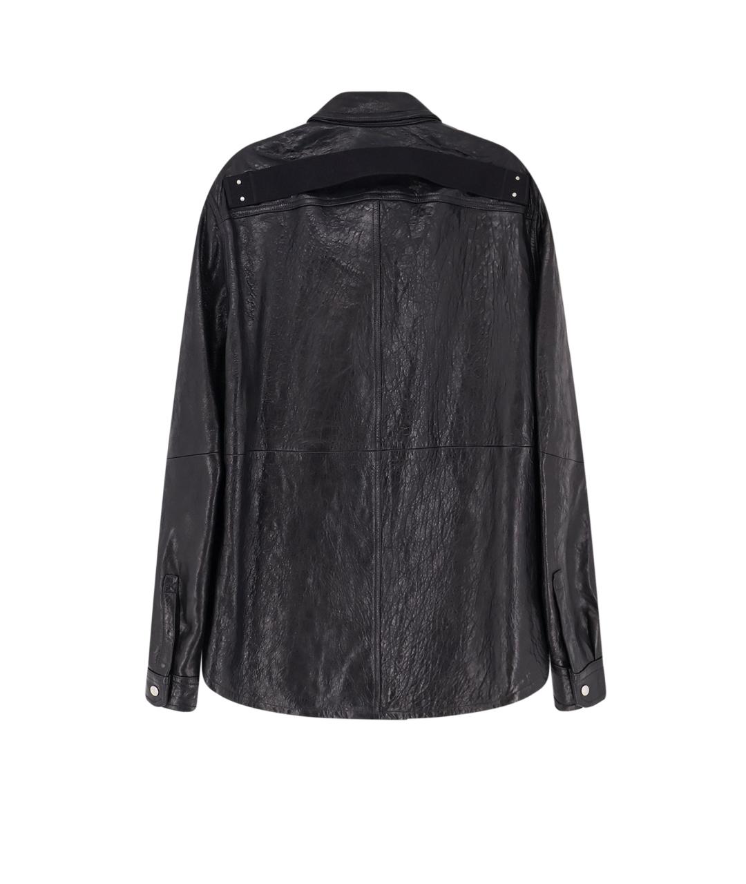 RICK OWENS Черная кожаная куртка, фото 2