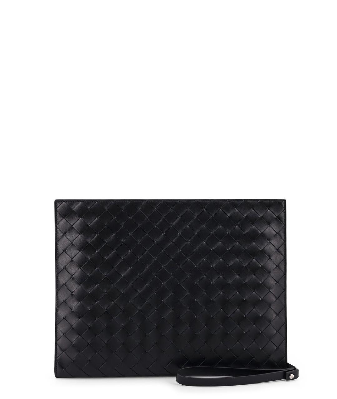 BOTTEGA VENETA Черная кожаная папка для документов, фото 2