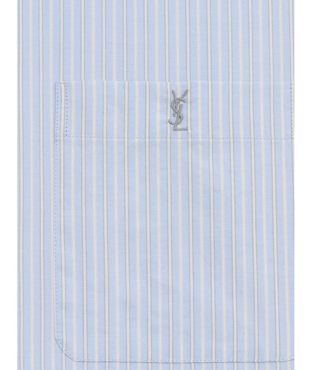 SAINT LAURENT Голубая хлопковая рубашка, фото 3