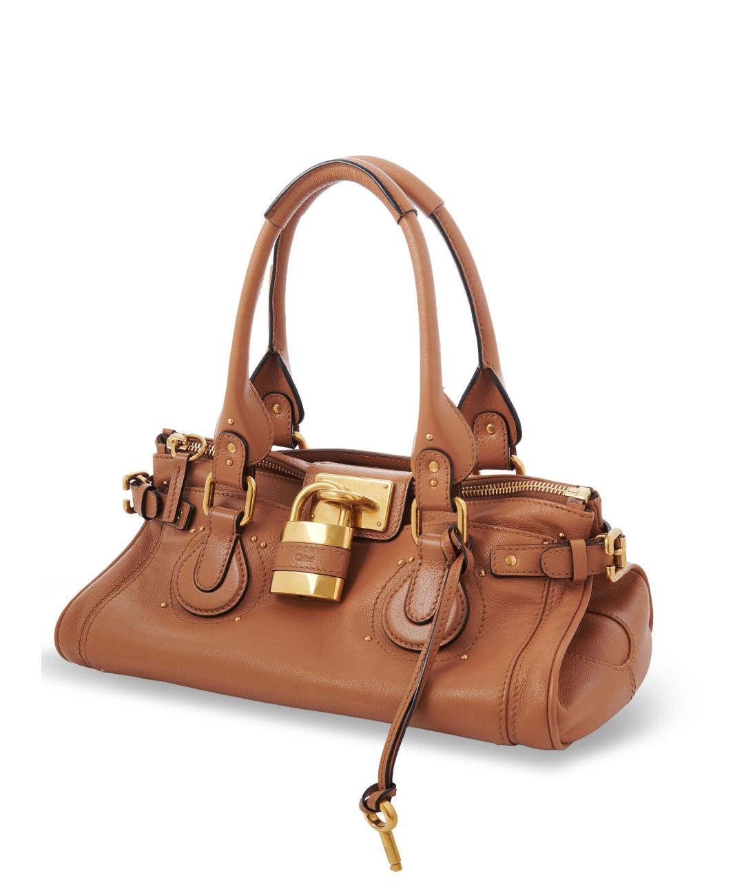 CHLOE Коричневая кожаная сумка через плечо, фото 3