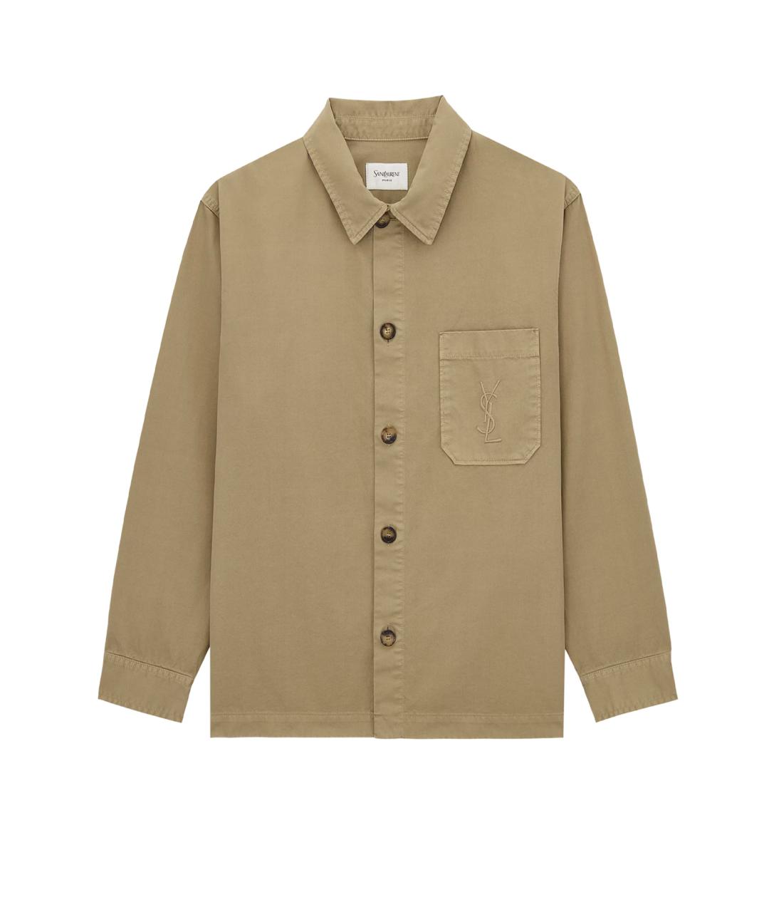 SAINT LAURENT Бежевая хлопковая куртка, фото 1