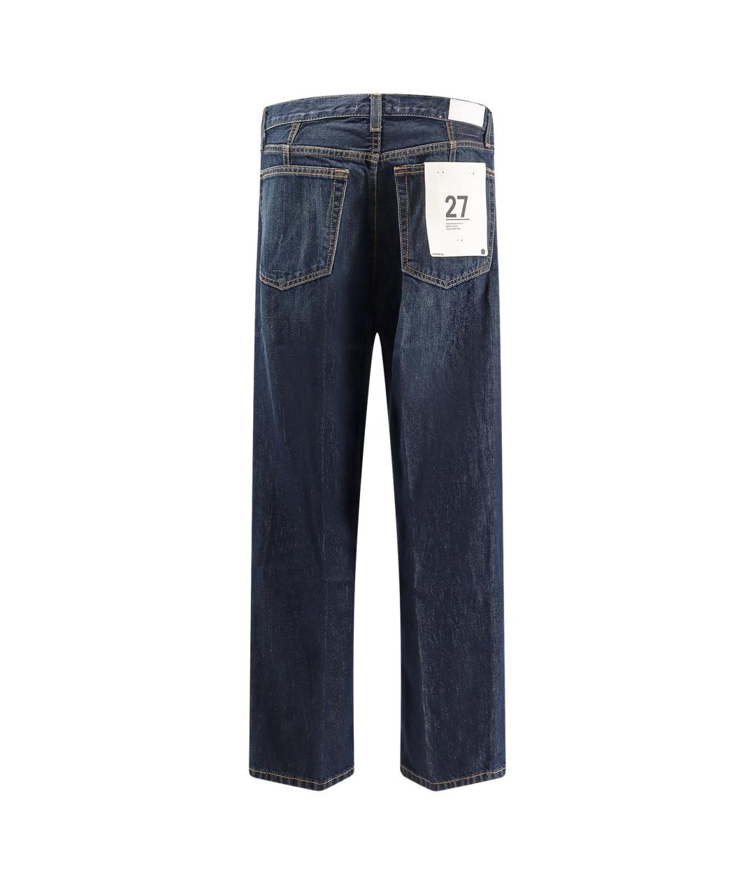 RE/DONE Синие хлопко-лиоцелловые прямые джинсы, фото 2