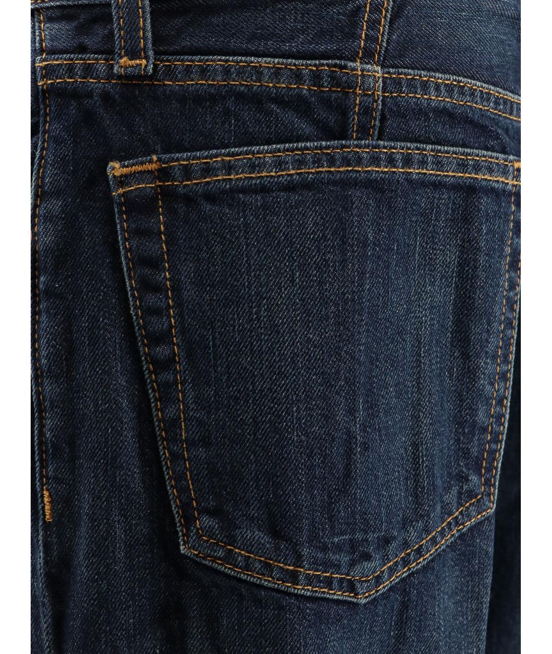 RE/DONE Синие хлопко-лиоцелловые прямые джинсы, фото 3