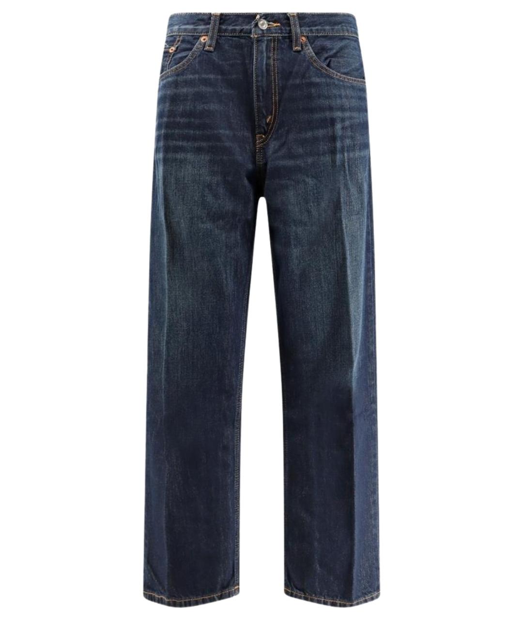 RE/DONE Синие хлопко-лиоцелловые прямые джинсы, фото 1