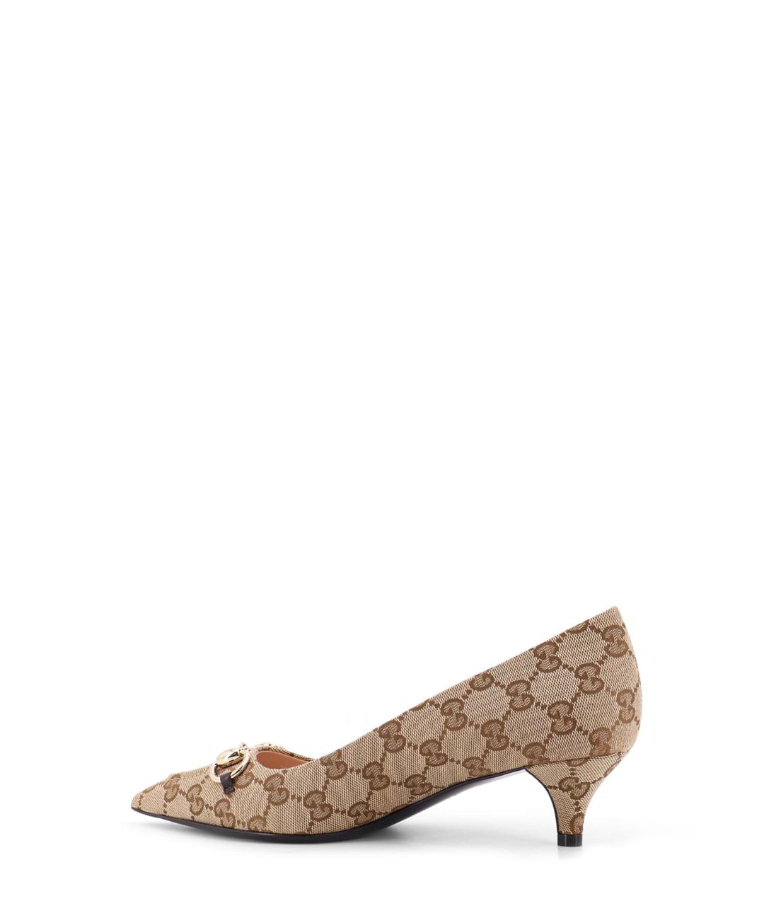 GUCCI Бежевые текстильные туфли, фото 3