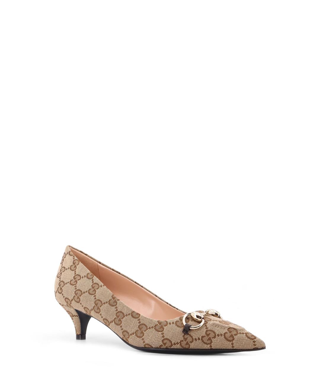 GUCCI Бежевые текстильные туфли, фото 2