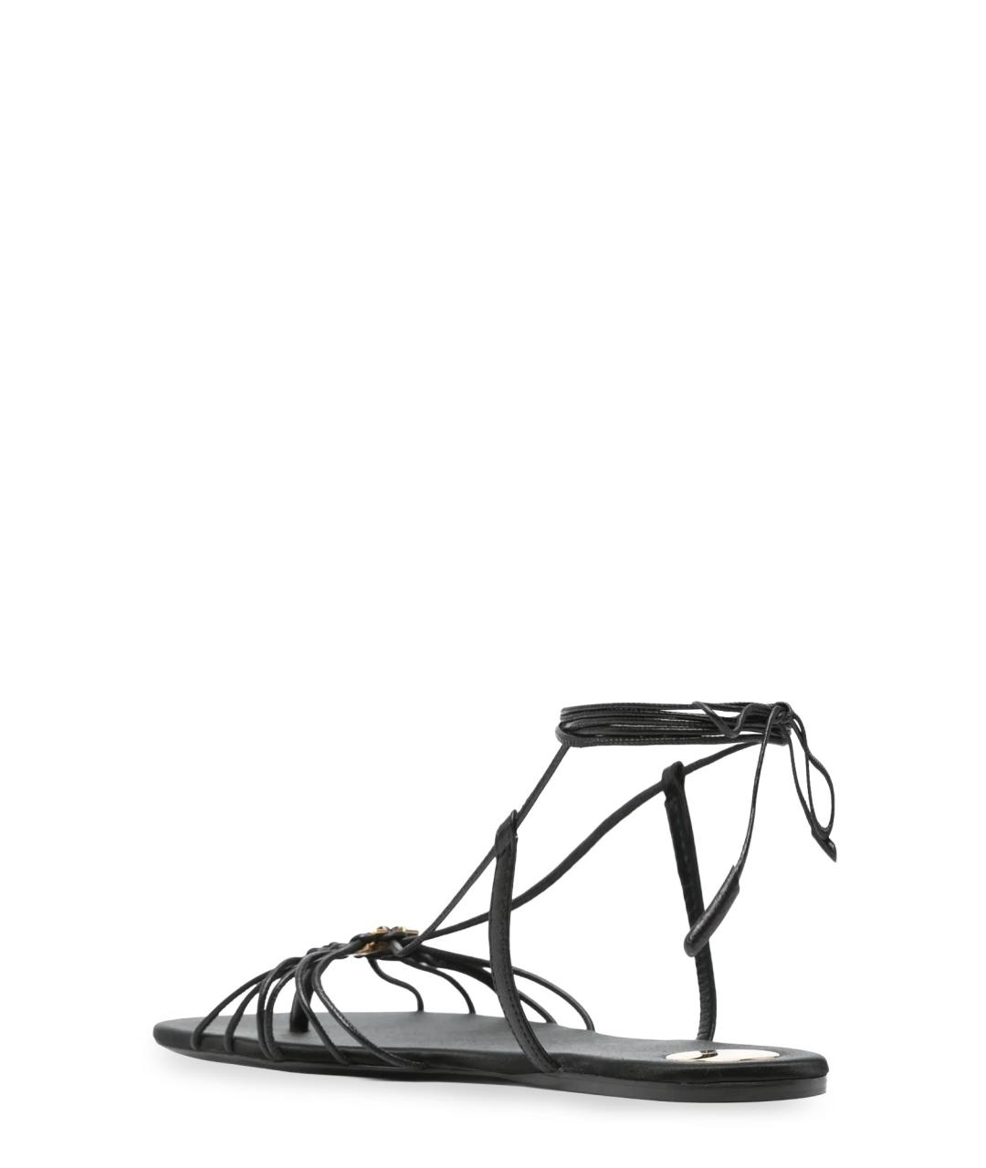 SAINT LAURENT Черные кожаные сандалии, фото 3